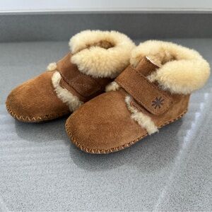 L.L. Bean Toddler 5/6 Brown Suede and Sherpa lined Booties